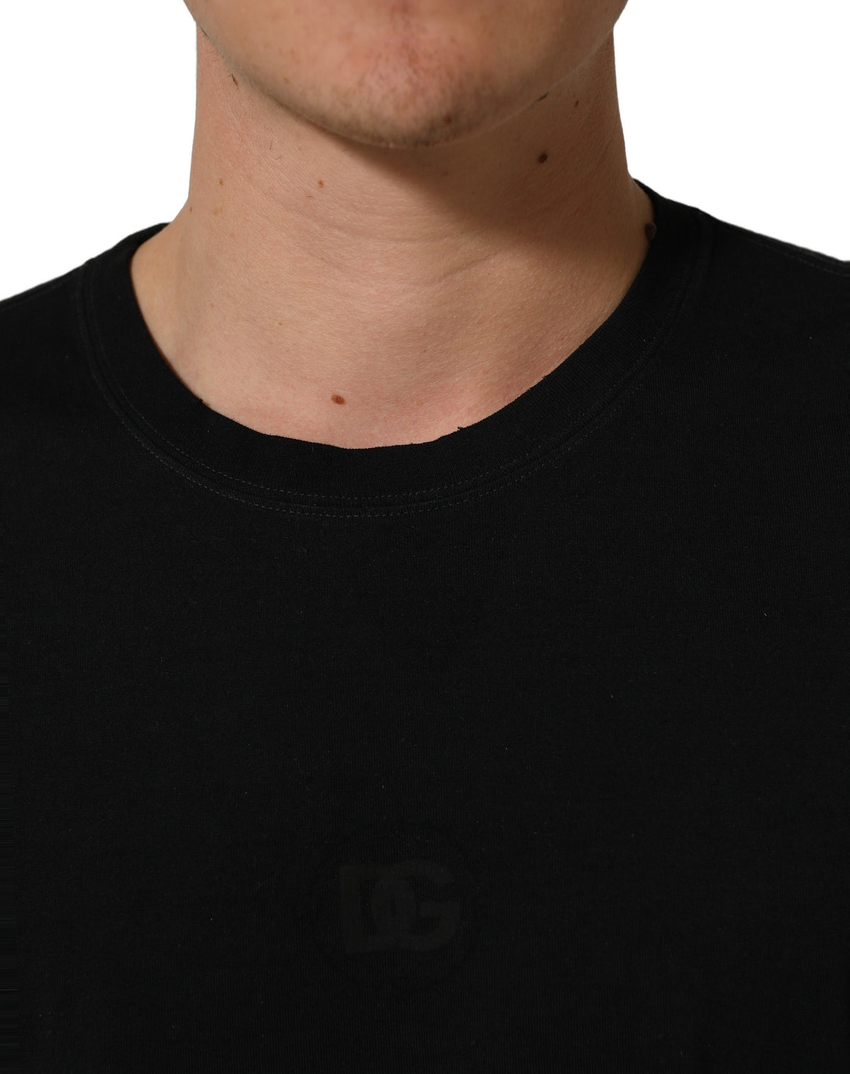 Dolce & Gabbana Black Cotton Short Sleeve Crew Neck T-shirt