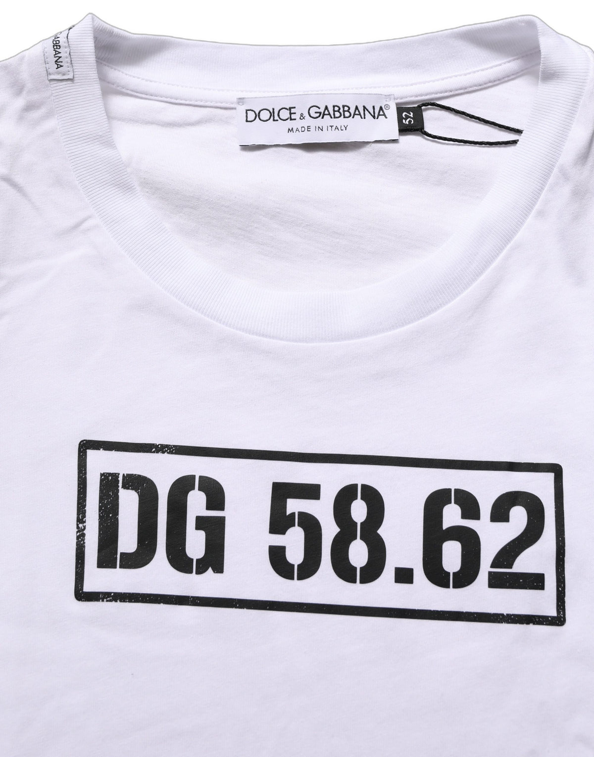 Dolce & Gabbana White DG 58.62 Cotton Crew Neck Men T-shirt