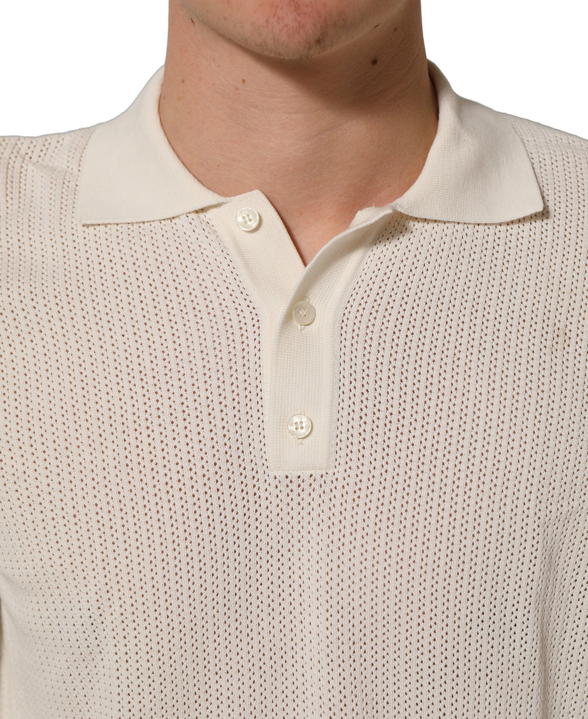 Dolce & Gabbana Off White Cotton Collared Men Polo T-shirt