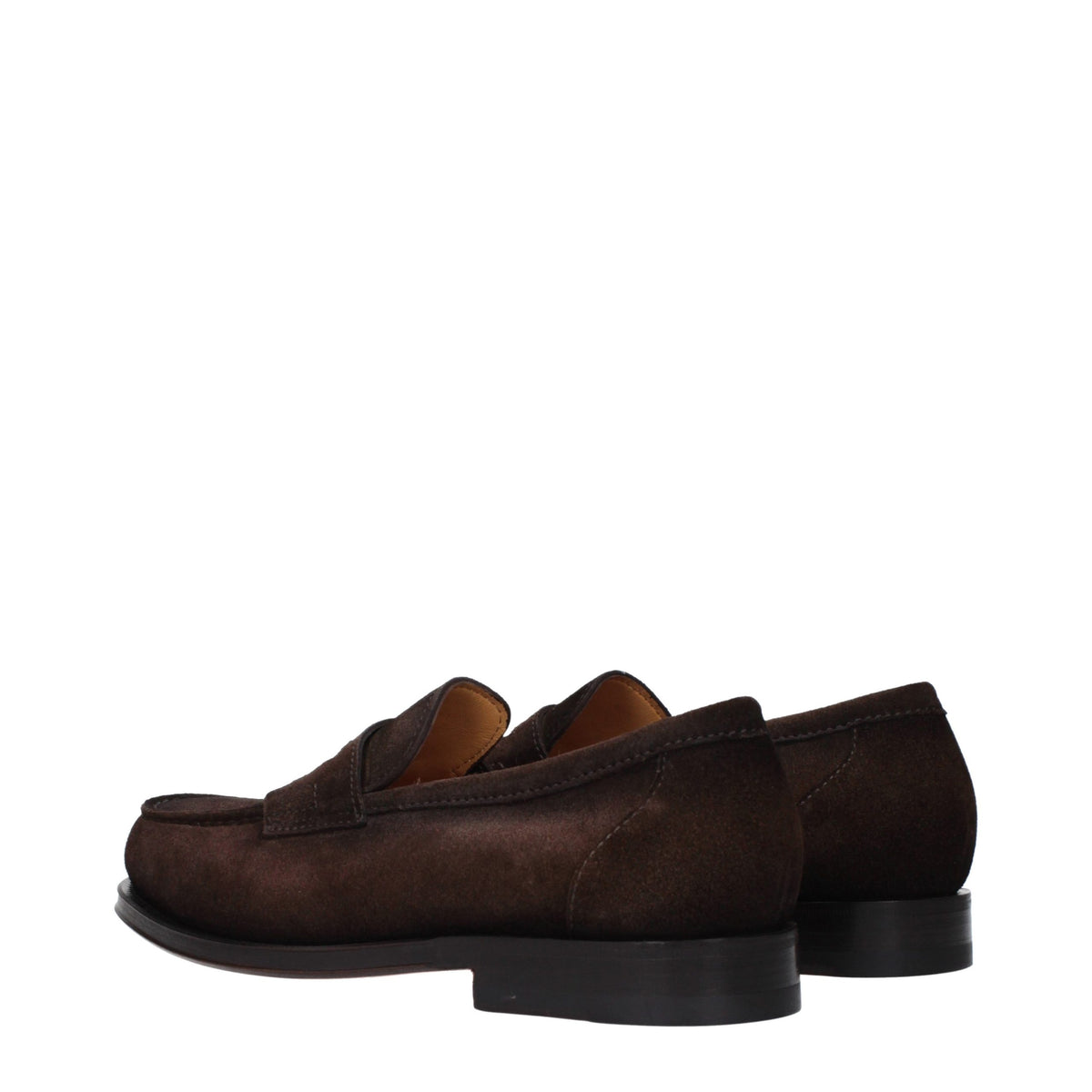 Santoni Brown Leather Slip-On Loafers