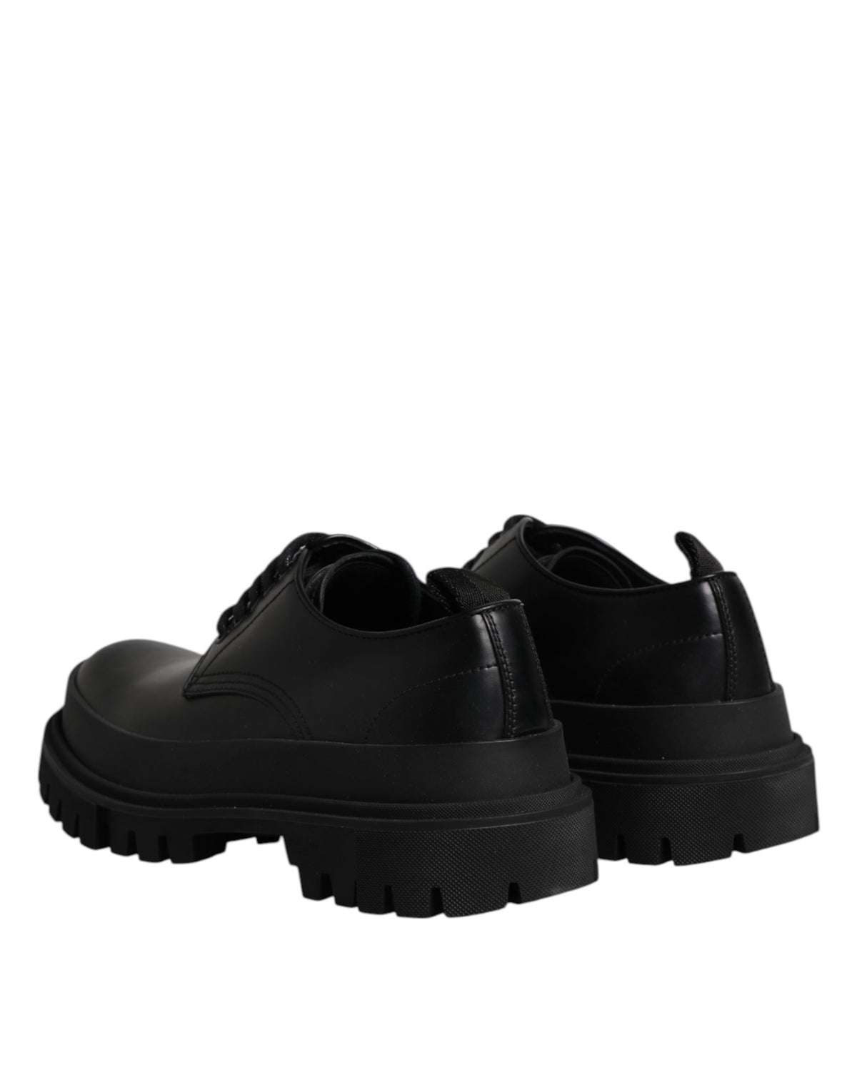 Dolce & Gabbana Black Leather Hi-Trekking Derby Shoes