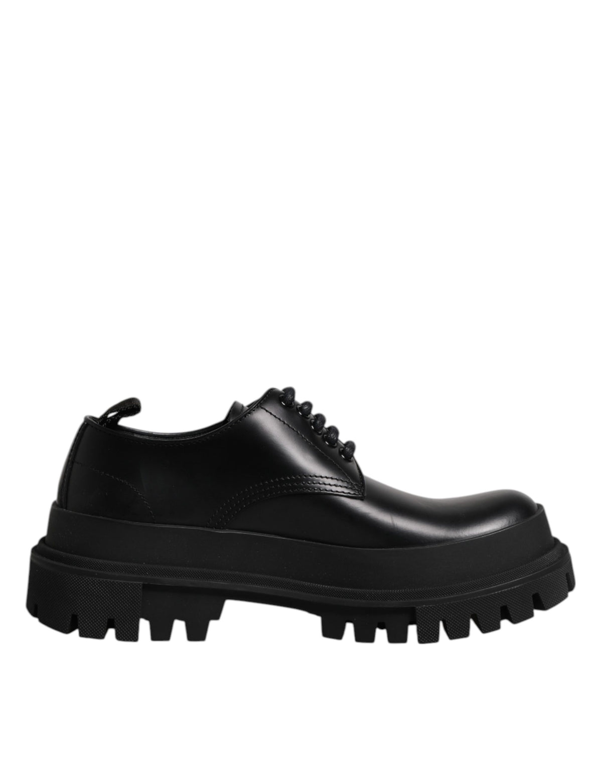 Dolce & Gabbana Black Leather Hi-Trekking Derby Shoes