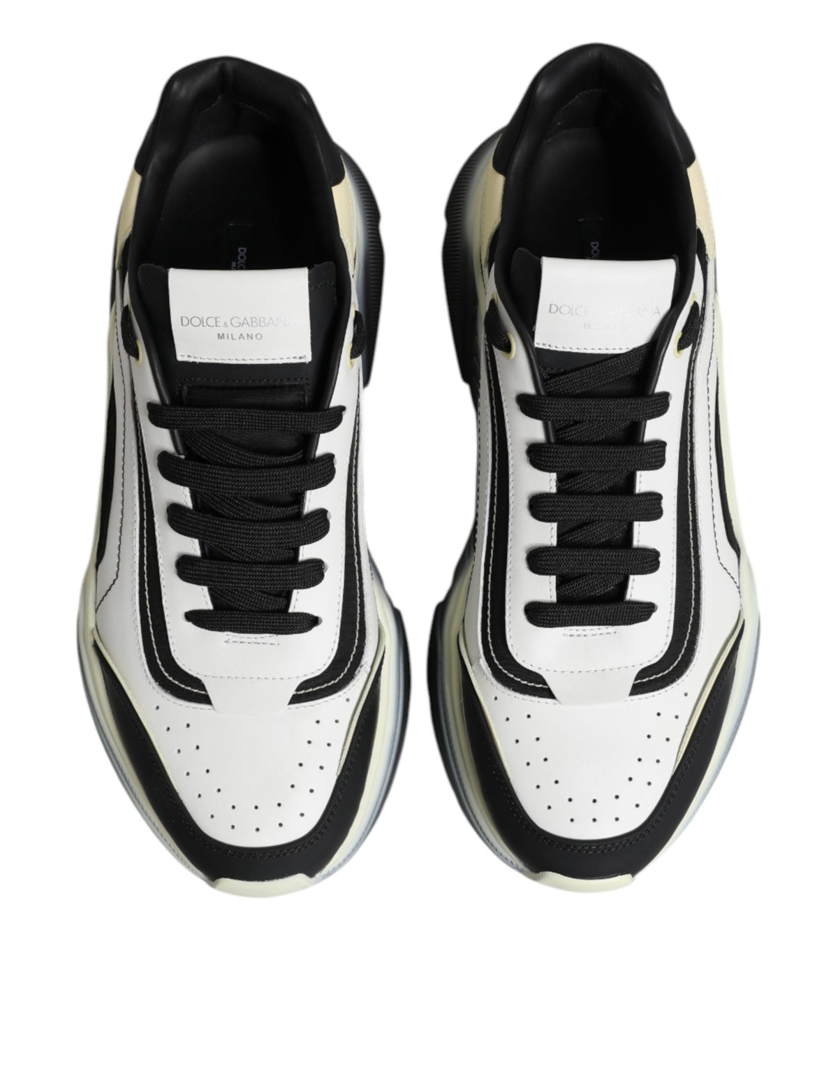 Dolce & Gabbana White Black Daymaster Two Tone Sneaker Shoes