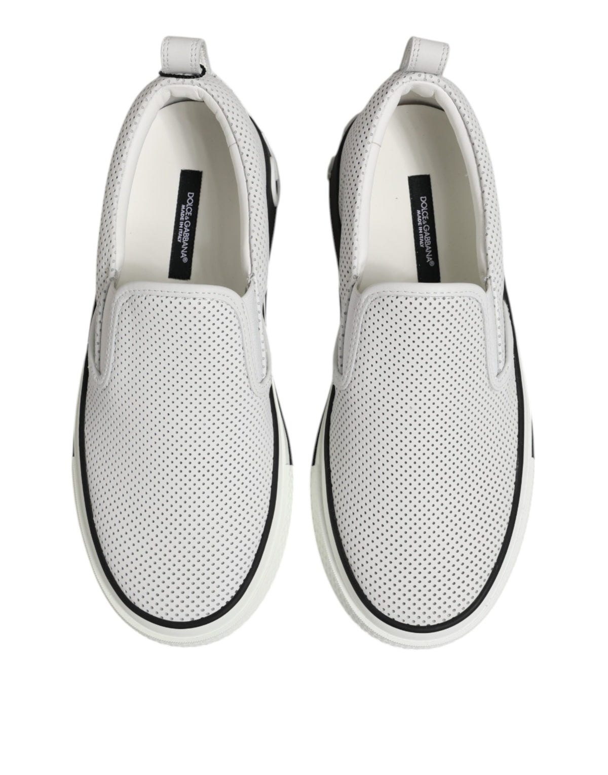 Dolce & Gabbana White Perforated Custom 2.Zero Sneakers Shoes
