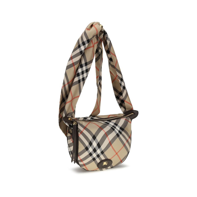 Burberry Beige Silk Shoulder Bag - Ribbon Twill Design