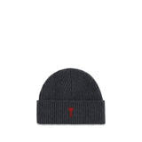Ami Paris Gray Wool Oves Aries Beanie