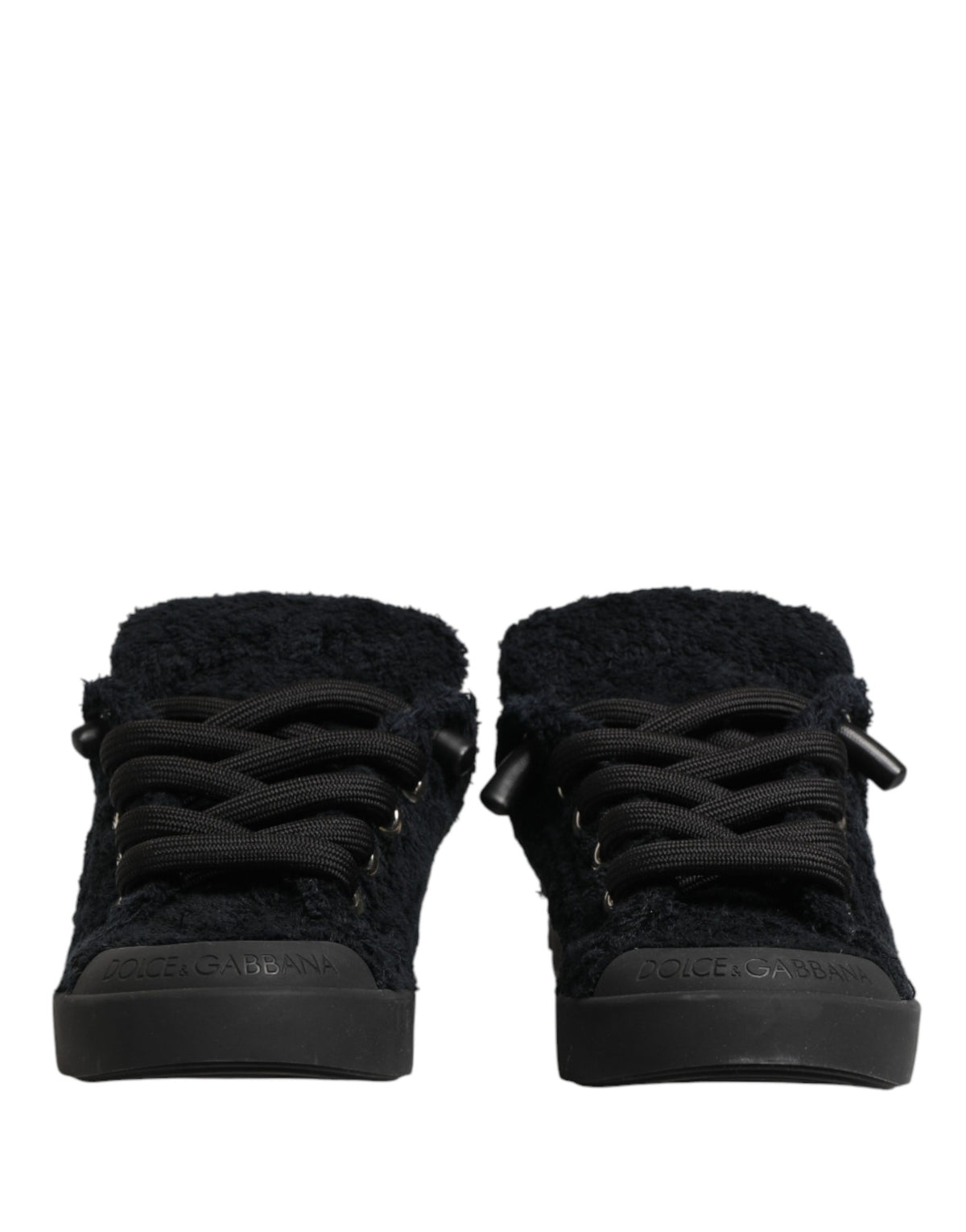 Dolce & Gabbana Black Portofino Lace-Up Sneakers Shoes