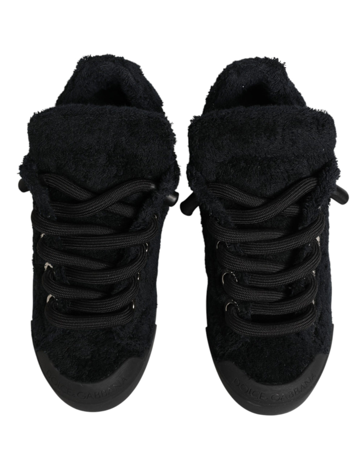 Dolce & Gabbana Black Portofino Lace-Up Sneakers Shoes