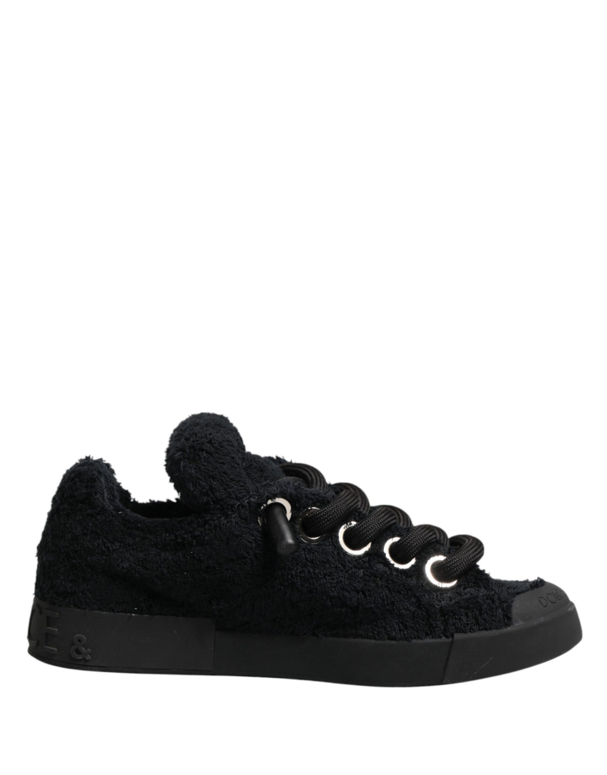 Dolce & Gabbana Black Portofino Lace-Up Sneakers Shoes