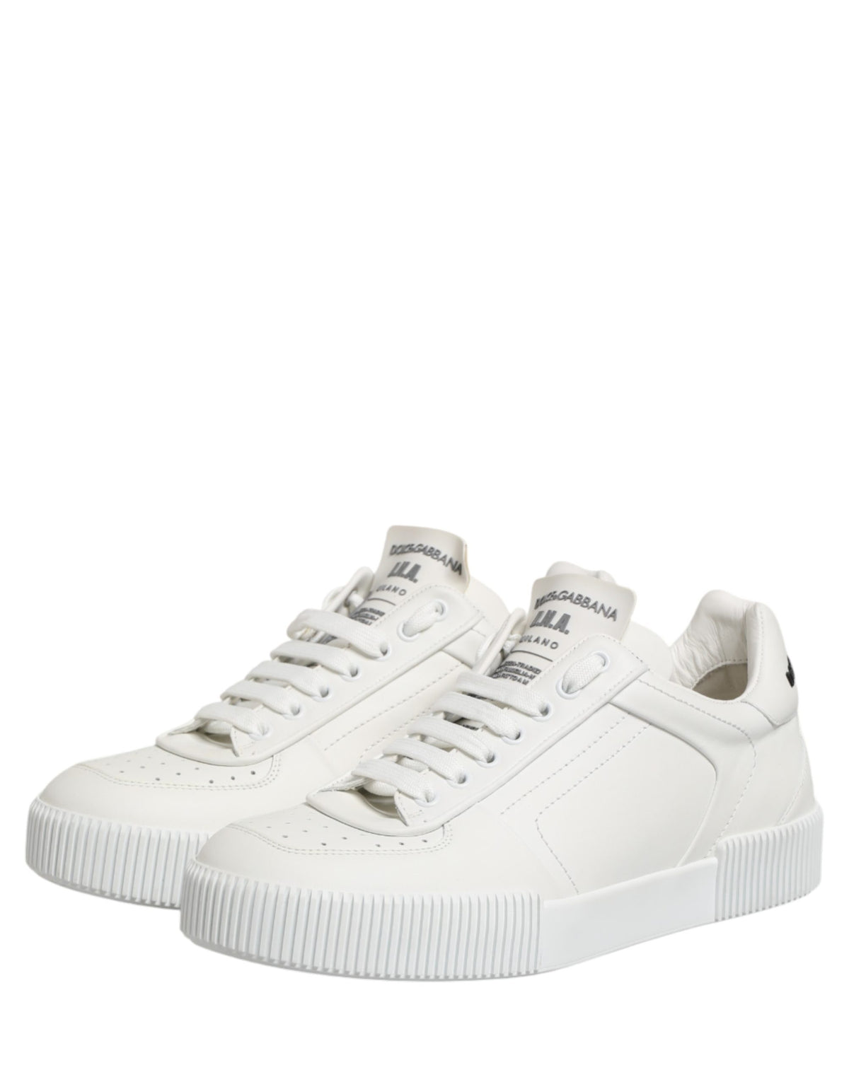 Dolce & Gabbana White Miami Leather Low Top Men Sneakers Shoes