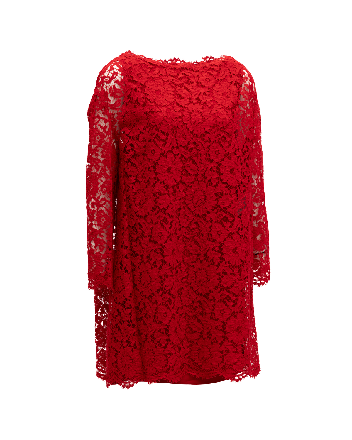 Valentino Garavani Red Lace Short Dress