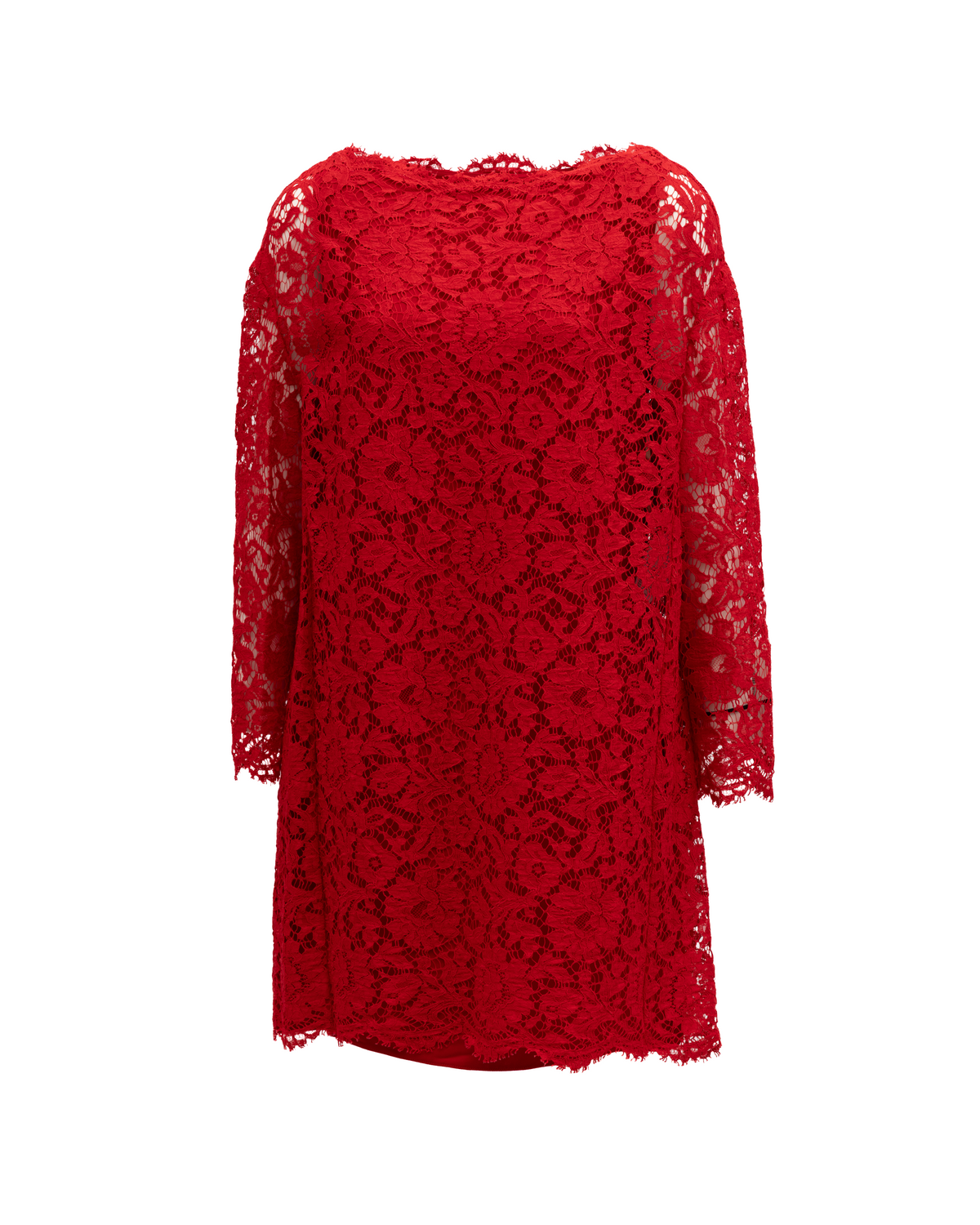 Valentino Garavani Red Lace Short Dress