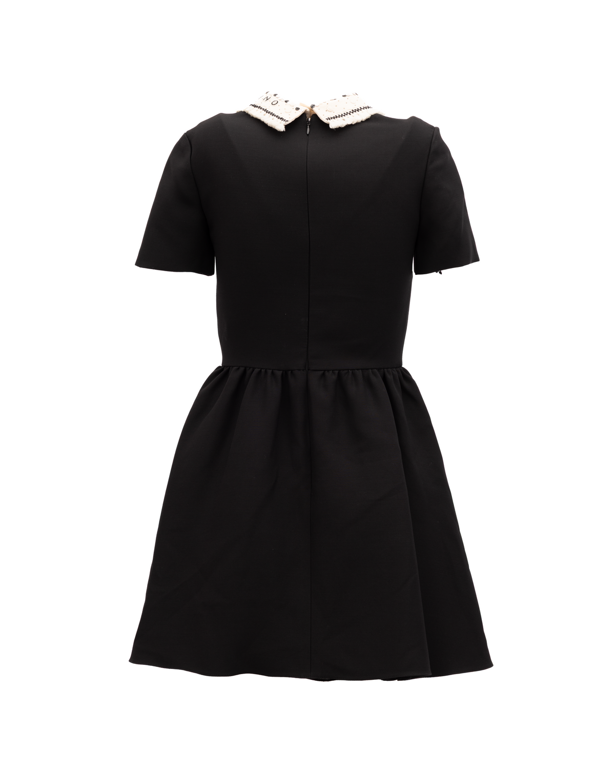 Valentino Garavani Black Mini Dress with Embellished Collar