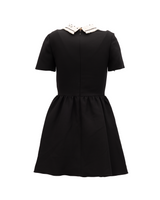 Valentino Garavani Black Mini Dress with Embellished Collar
