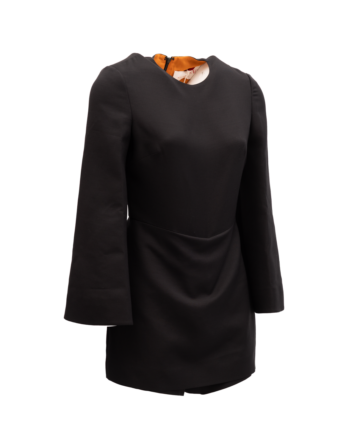 Valentino Garavani Robe Mini Noire à Manches Évasées