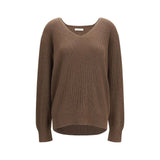 The Row Brown Cotton and Cashmere Sweatshirt - Phef Model