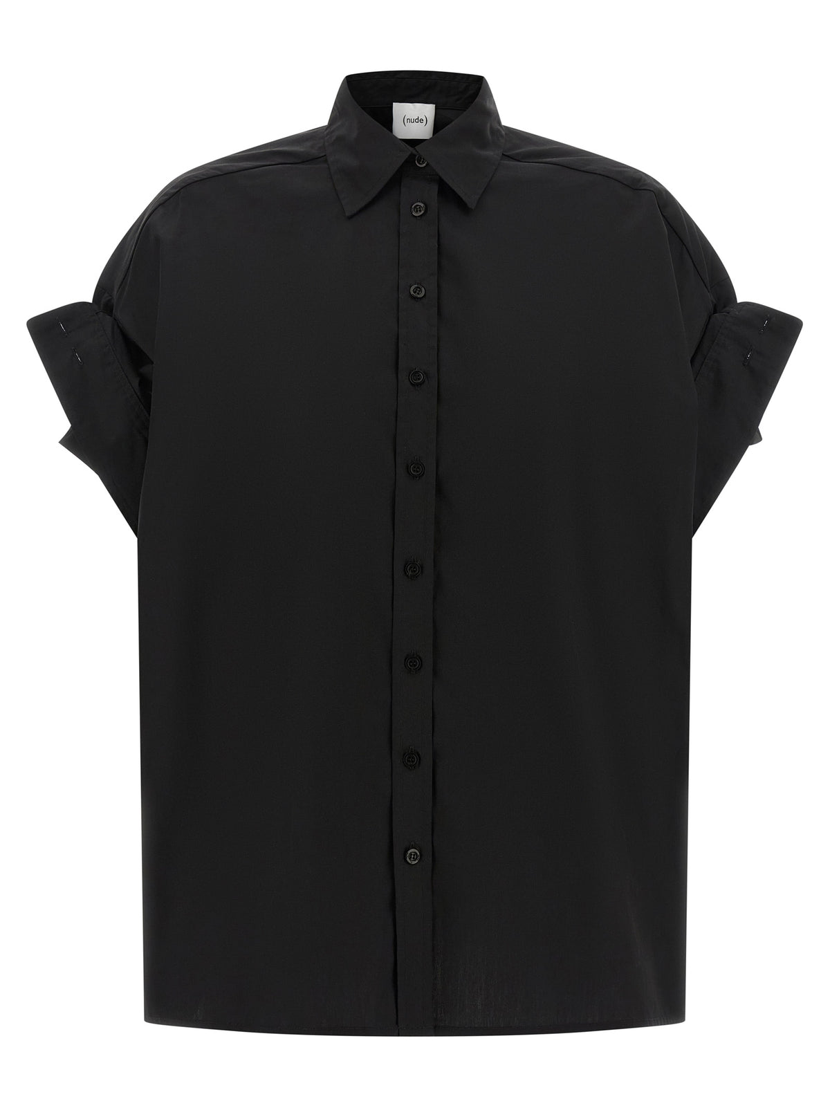 NUDE Black Cotton Blouse