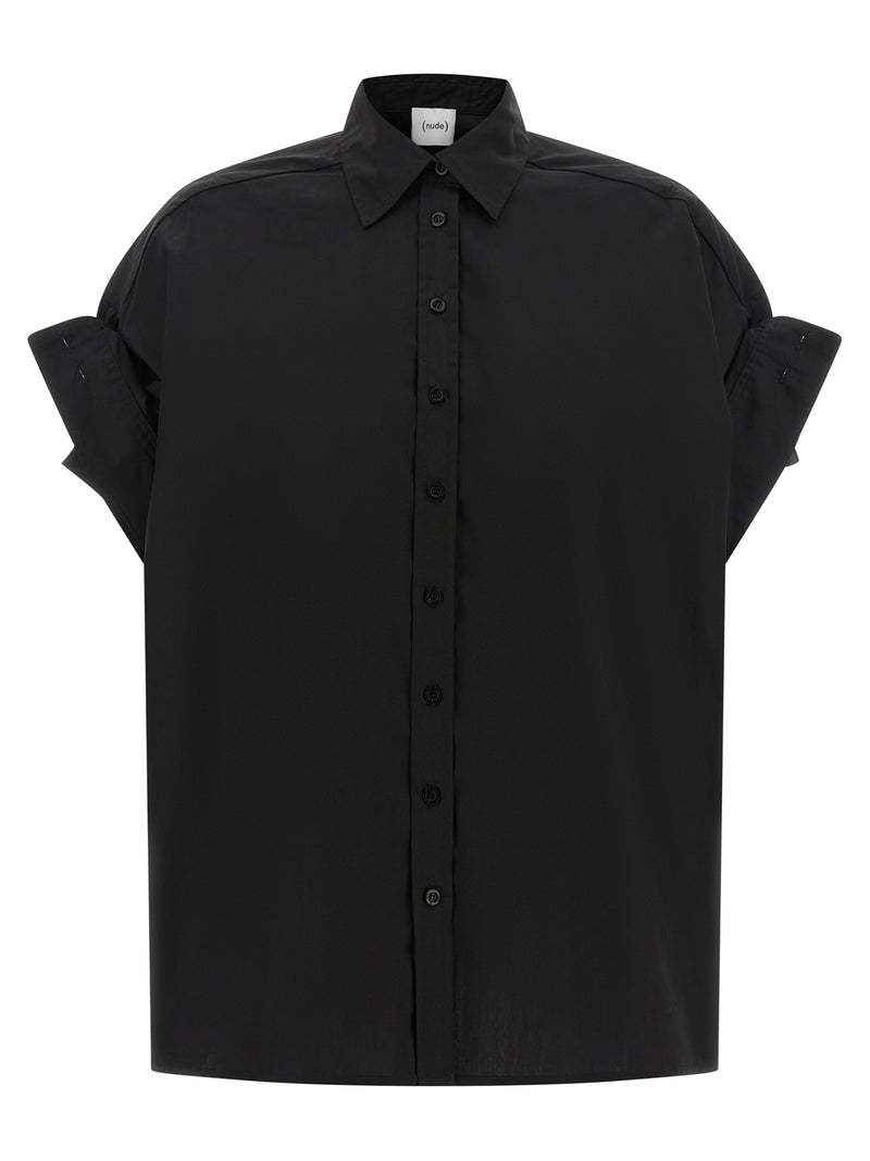 NUDE Black Cotton Blouse for Women