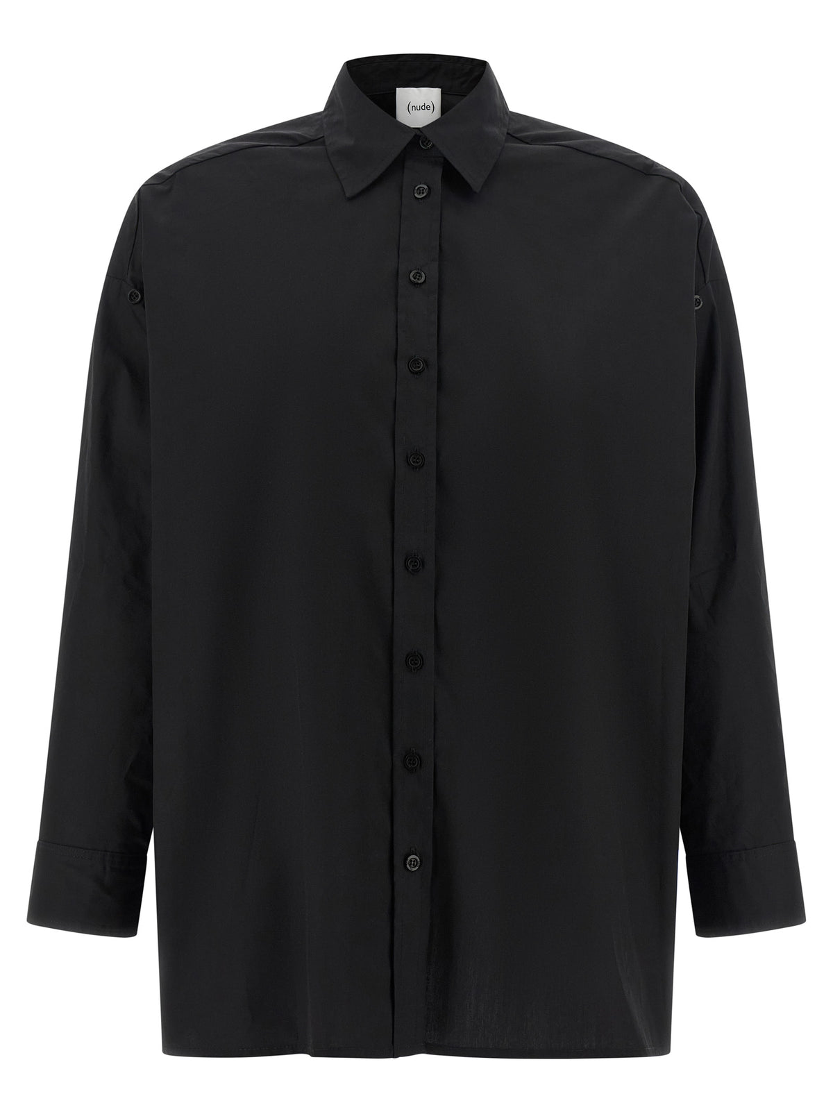 NUDE Black Cotton Blouse