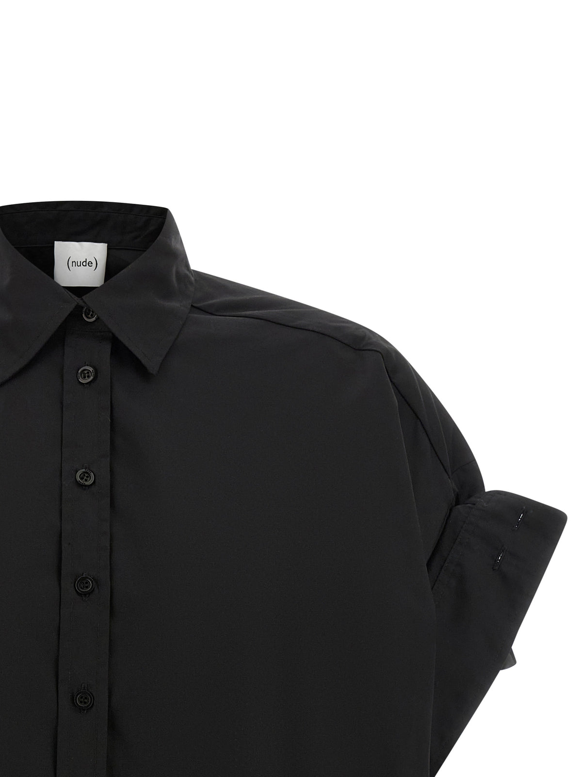 NUDE Black Cotton Blouse