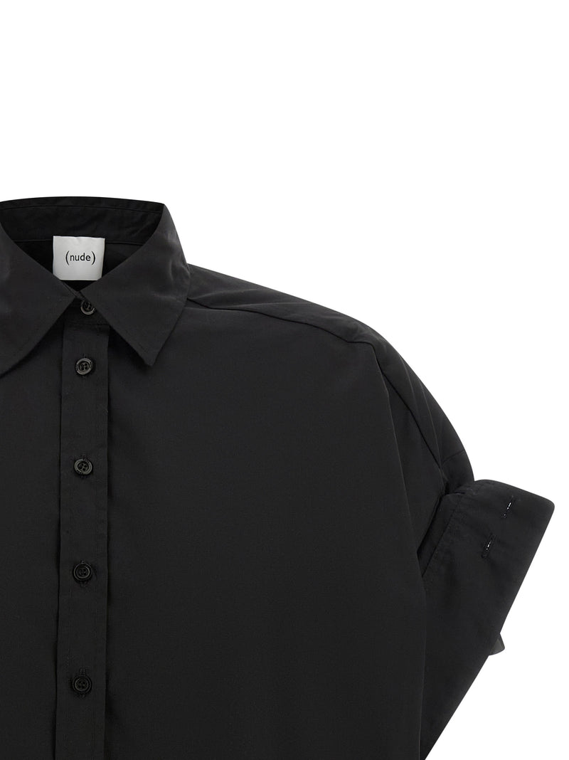 NUDE Black Cotton Blouse for Women