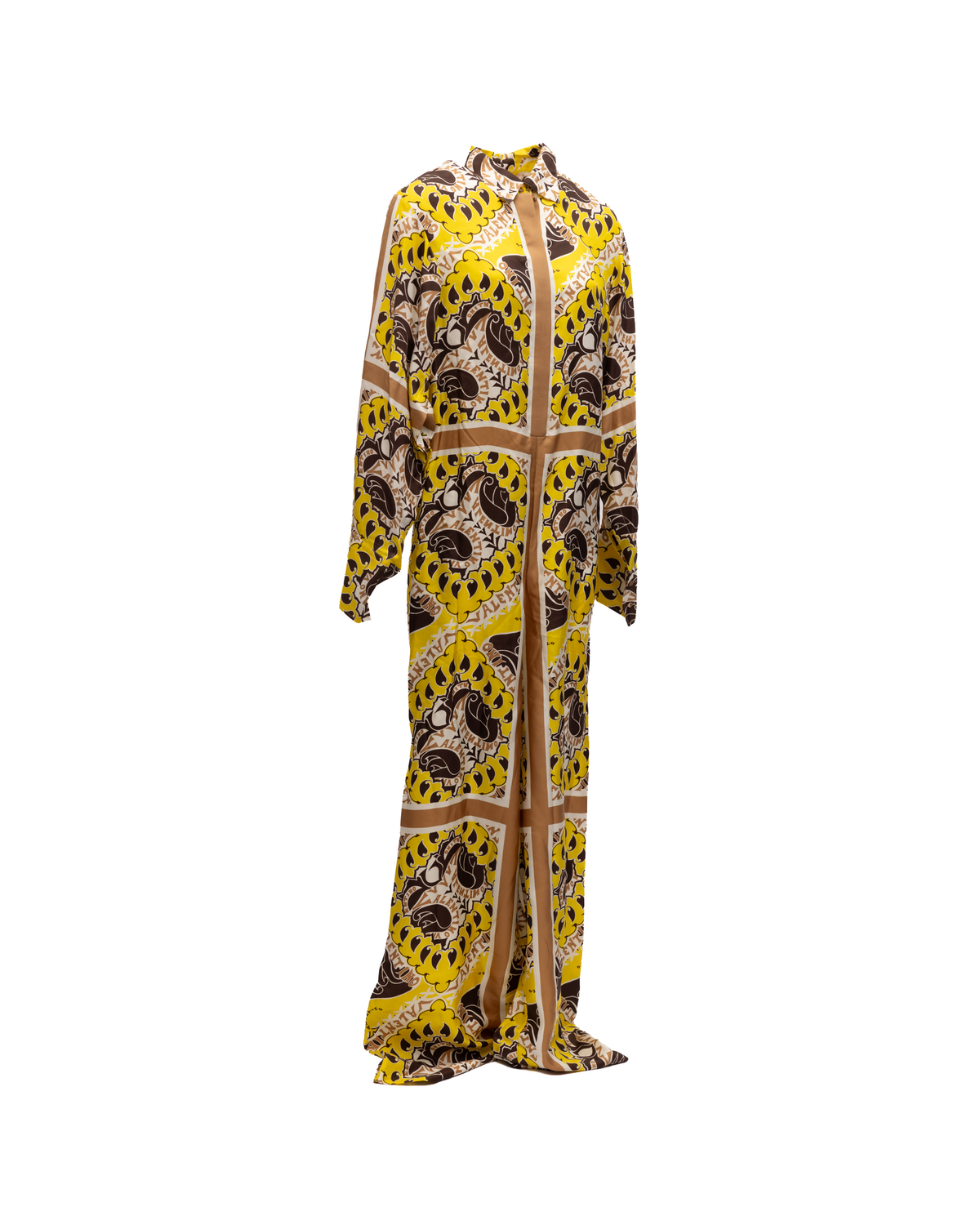 Valentino Garavani Yellow Paisley Print Wide-Leg Jumpsuit