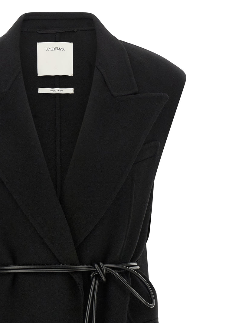 Sportmax SpxRapido Black Wool Sleeveless Blazer