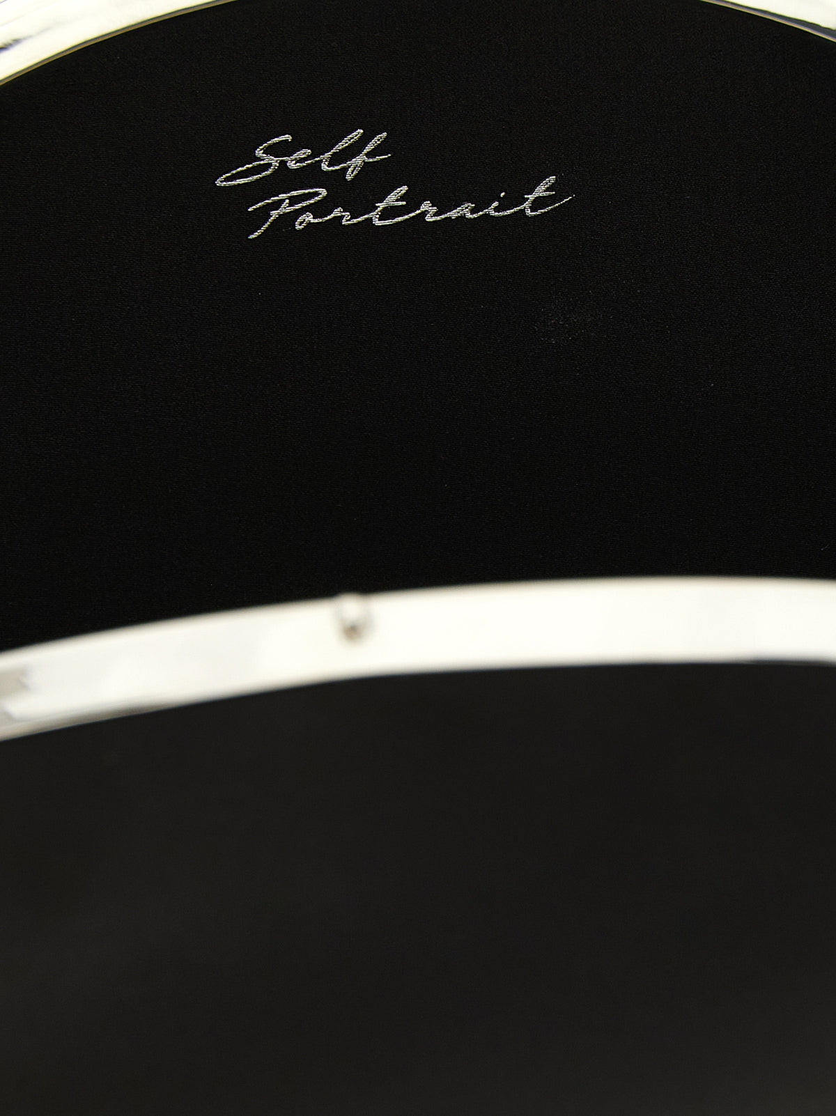 Self-Portrait Black Polyester Clutch Bag