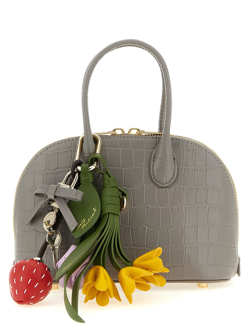 Self-Portrait Gray Cowhide Handbag - Chic Croc Print Design