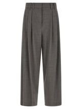 Brunello Cucinelli Gray Virgin Wool Cropped Pants