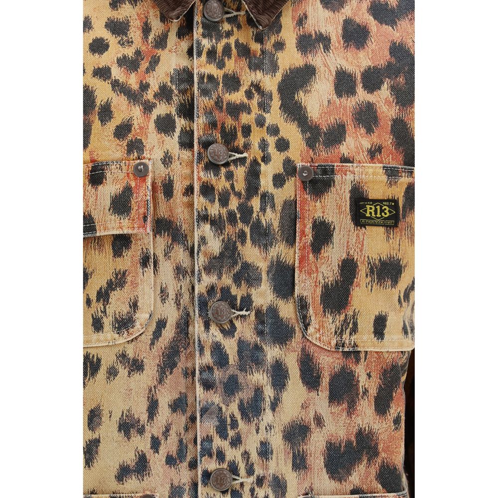 R13 Multicolor Cotton Full-Length Jacket - Relaxed Chore Design
