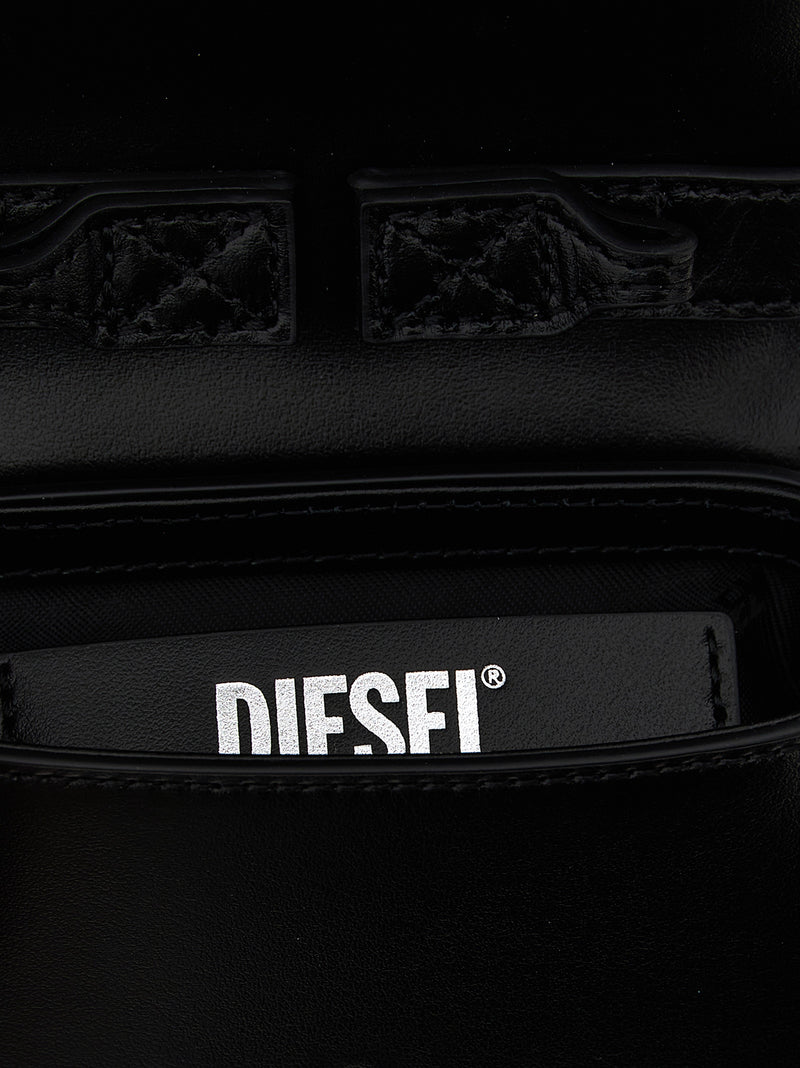 Diesel 1DR XS Black Cowhide Handbag - Modern Elegance
