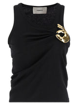 Coperni Black Cotton Tank Top - Emoji Sleeveless Design
