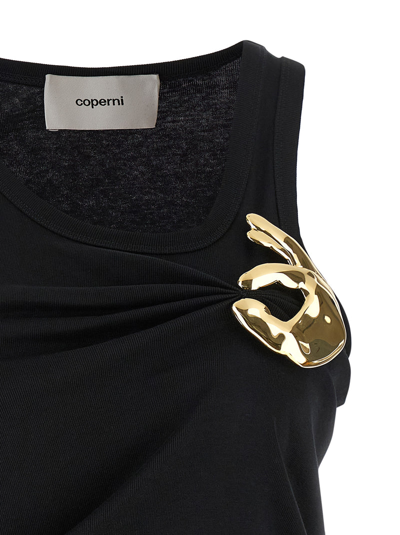 Coperni Black Cotton Emoji Tank Top for Women