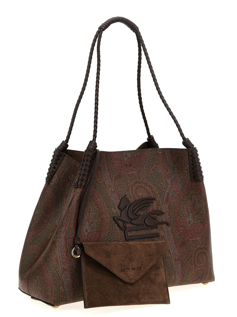 Etro Medium ‘Libra’ Brown Cotton Tote Bag