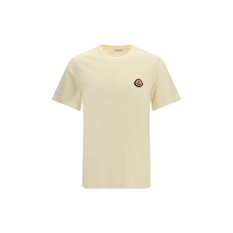 Moncler Beige Cotton T-Shirt with Logo