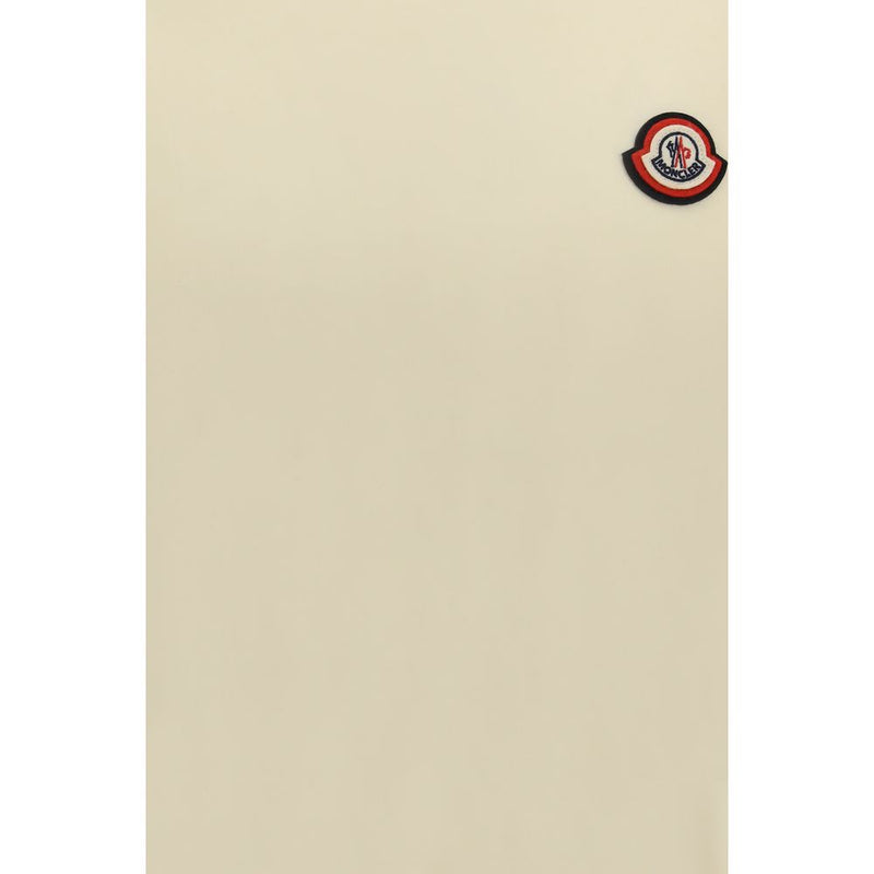 Moncler Beige Cotton T-Shirt with Logo