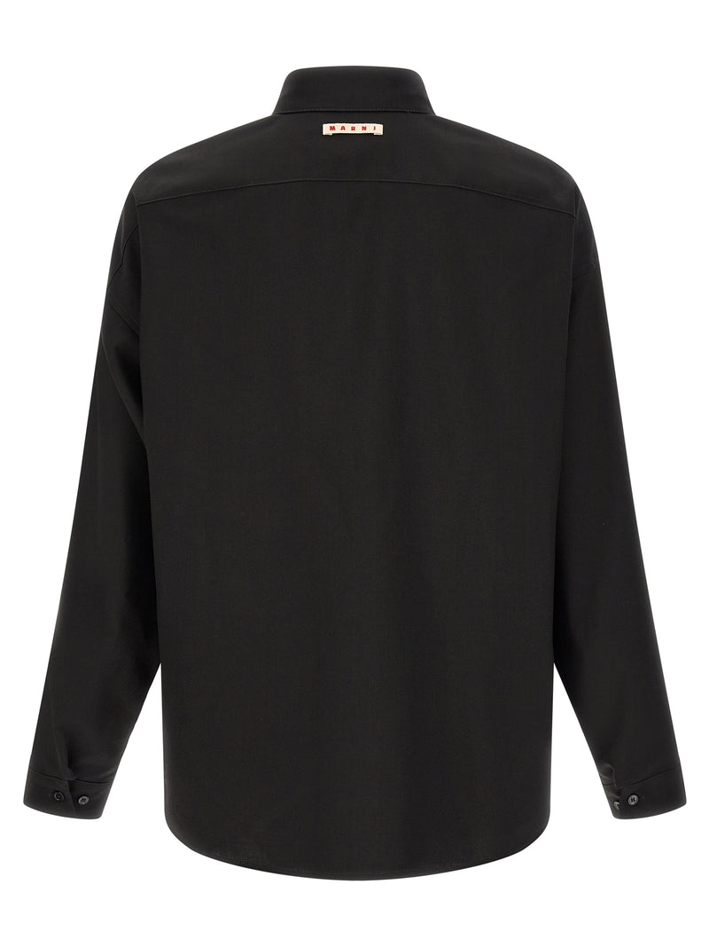 Marni Black Virgin Wool Blouse - Oversized Elegance