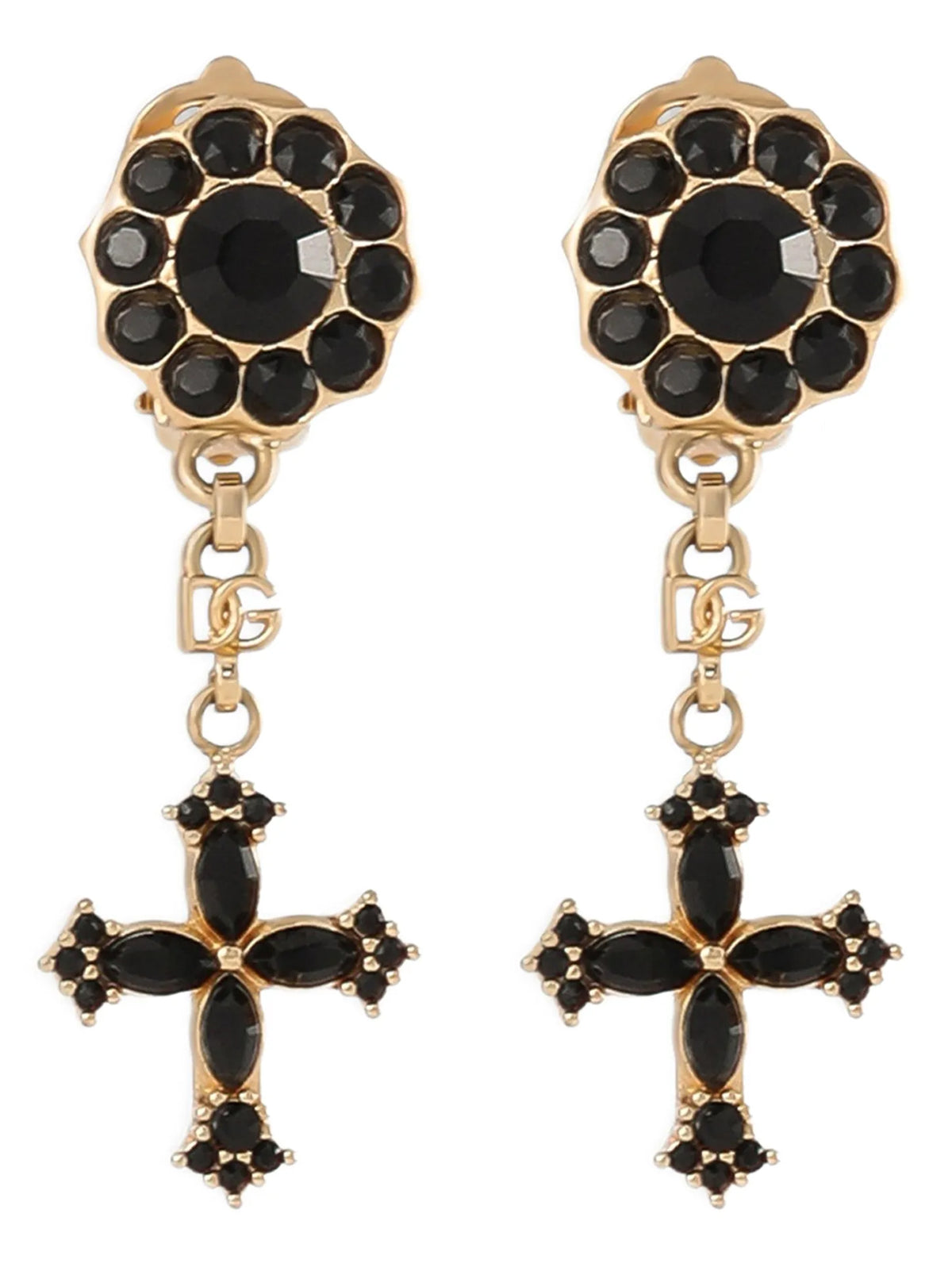 Dolce & Gabbana Black Brass Earrings