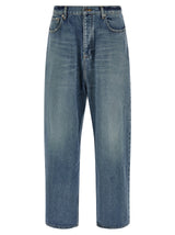 Balenciaga Blue Cotton Relaxed Fit Jeans