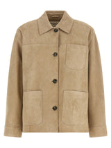 Max Mara Beige Lamb Leather Leather Jacket