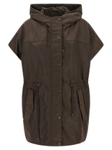 Max Mara Brown Polyamide Sleeveless Jacket