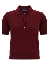 'S Max Mara Bordeaux Cotton Polo Shirt
