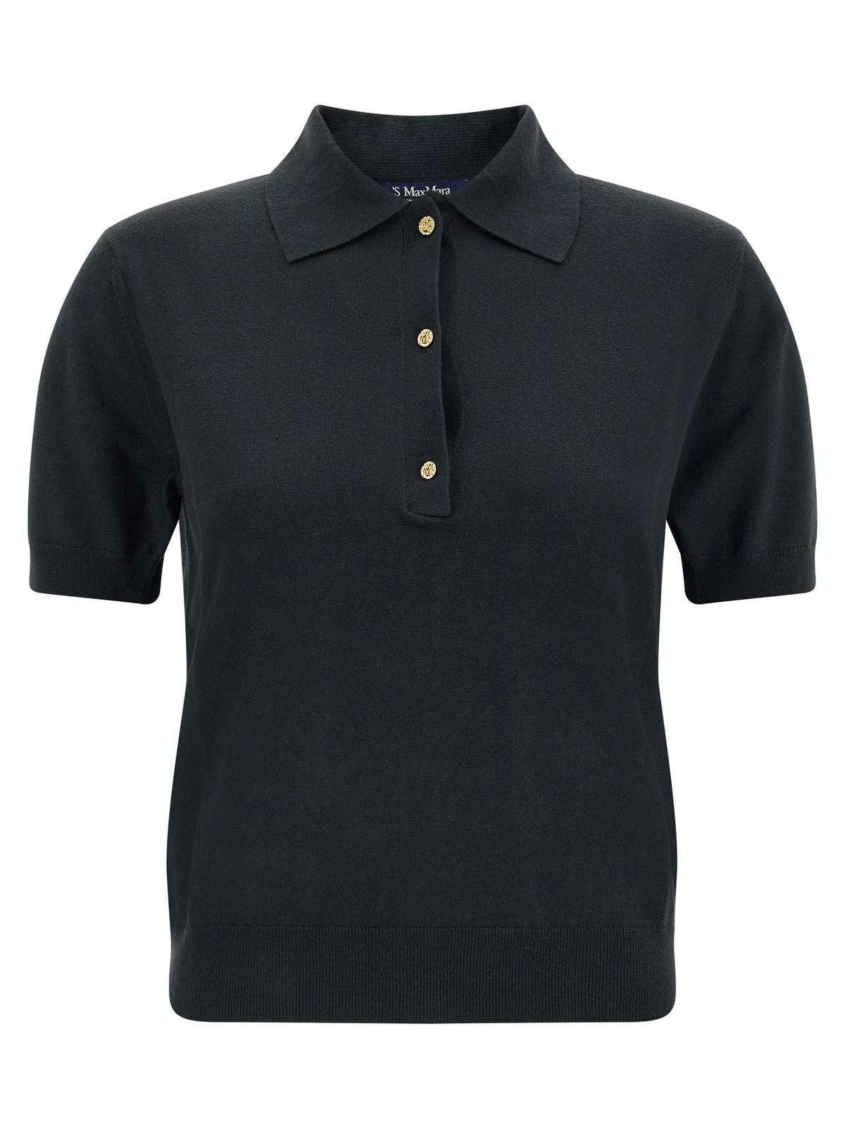 'S Max Mara Black Cotton Polo Shirt