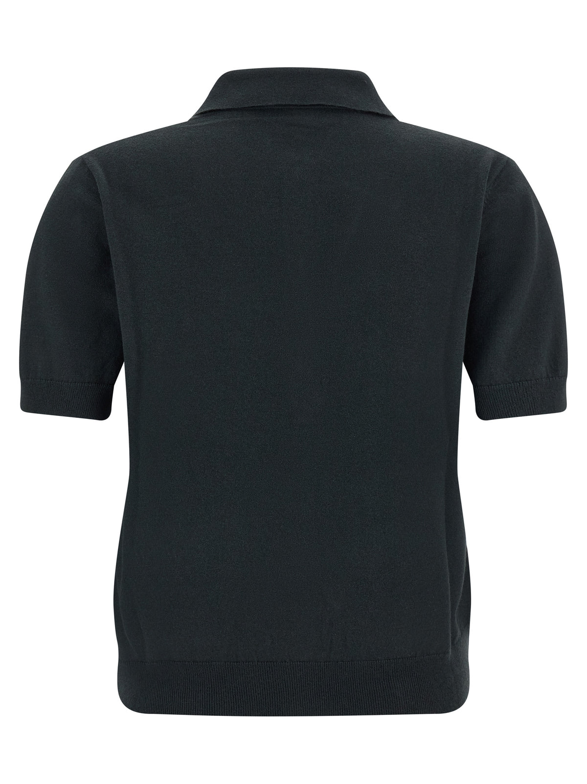 'S Max Mara Black Cotton Polo Shirt