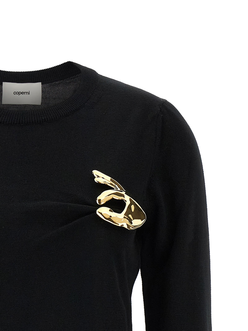 Coperni Black Virgin Wool Cardigan - Contemporary Knitwear