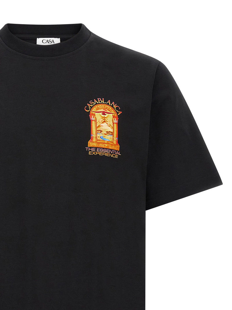 Casablanca Hermons Mirage Arch Black Organic Cotton T-Shirt