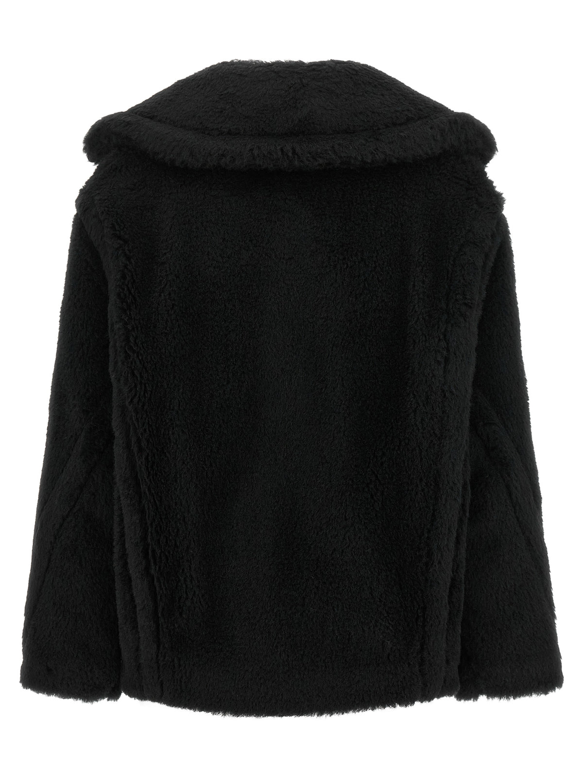 Max Mara Black Alpaca Leather Coat