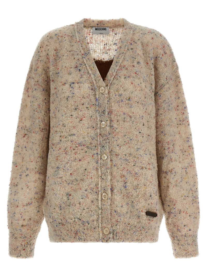 Cardigan en Laine Vierge Beige Moschino