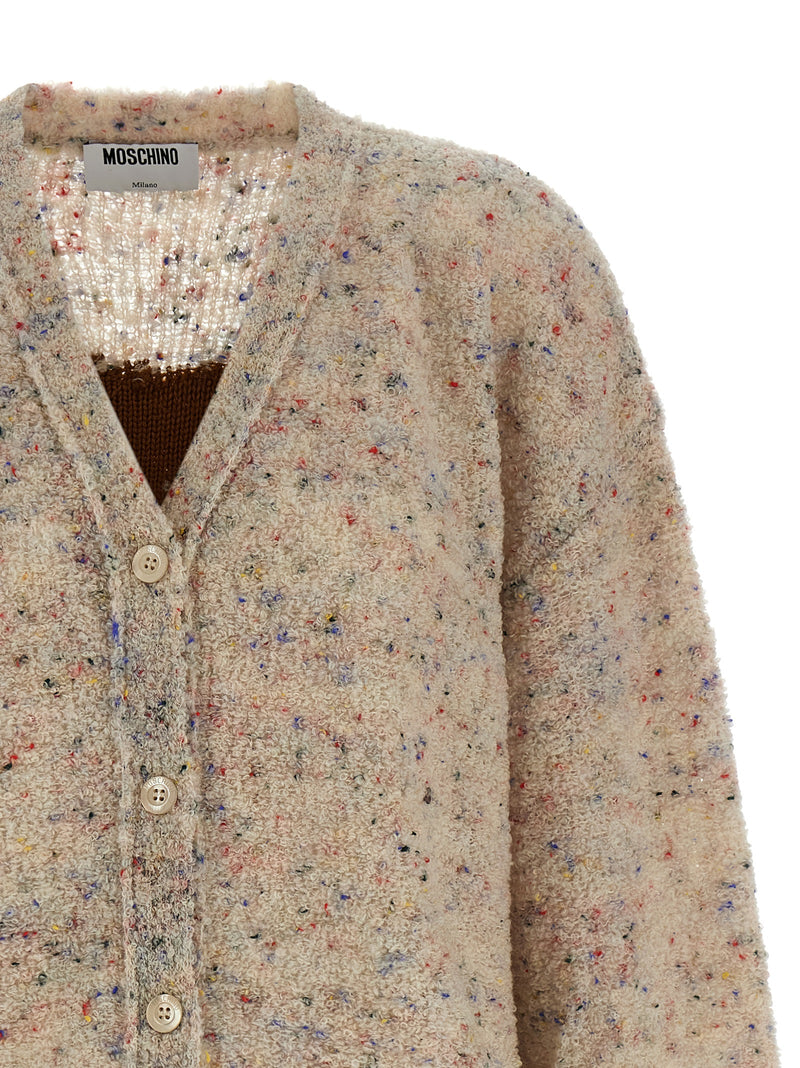 Cardigan en Laine Vierge Beige Moschino